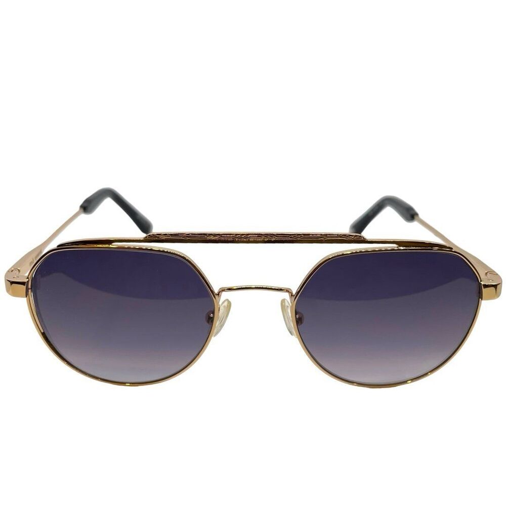 MO Sun Rx 203M C 50-20 CAT.3 Round Full Rim Sunglasses - Gold Black - Picture 6 of 10